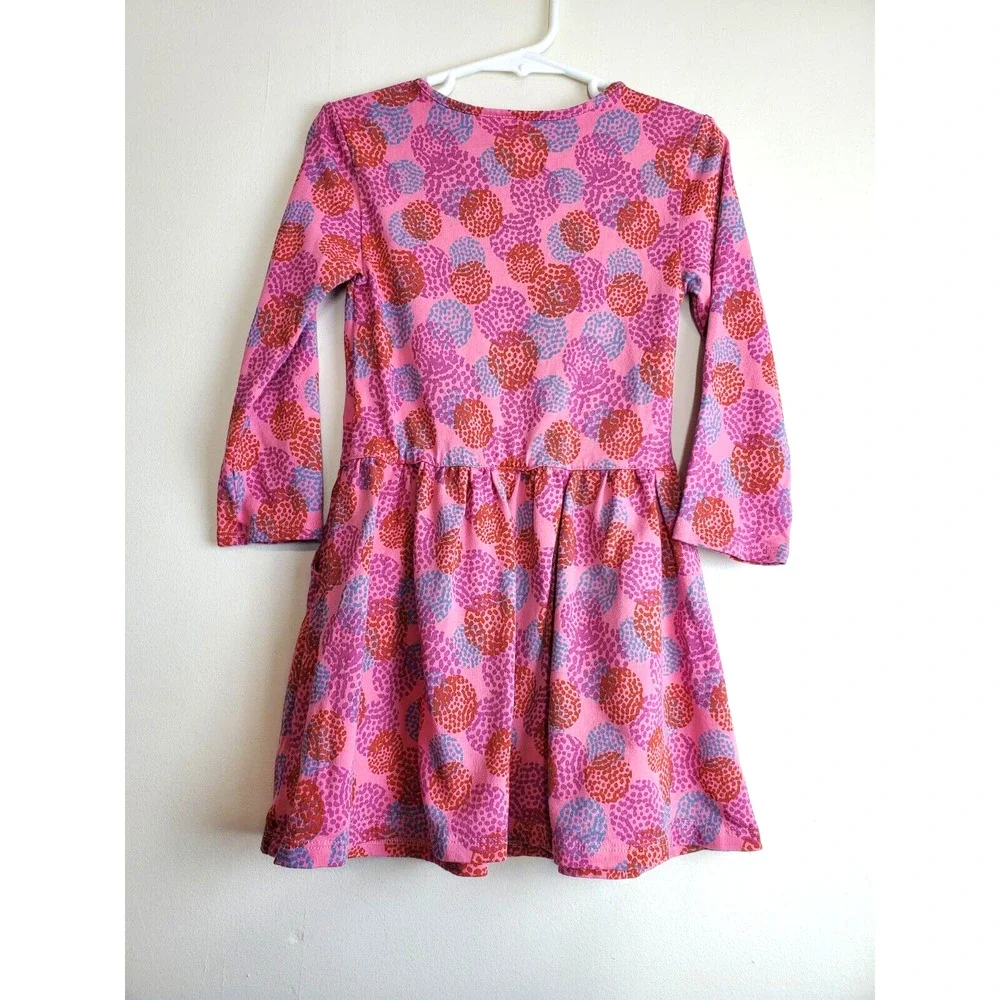 Garnet‎ Hill Girls 2-3 Toddler Dress Pink Long Sleeve ORGANIC COTTON xs